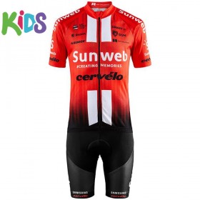 Completo Maglia Ciclismo + Pantaloncino 2019 Team Sunweb Bambinio N001